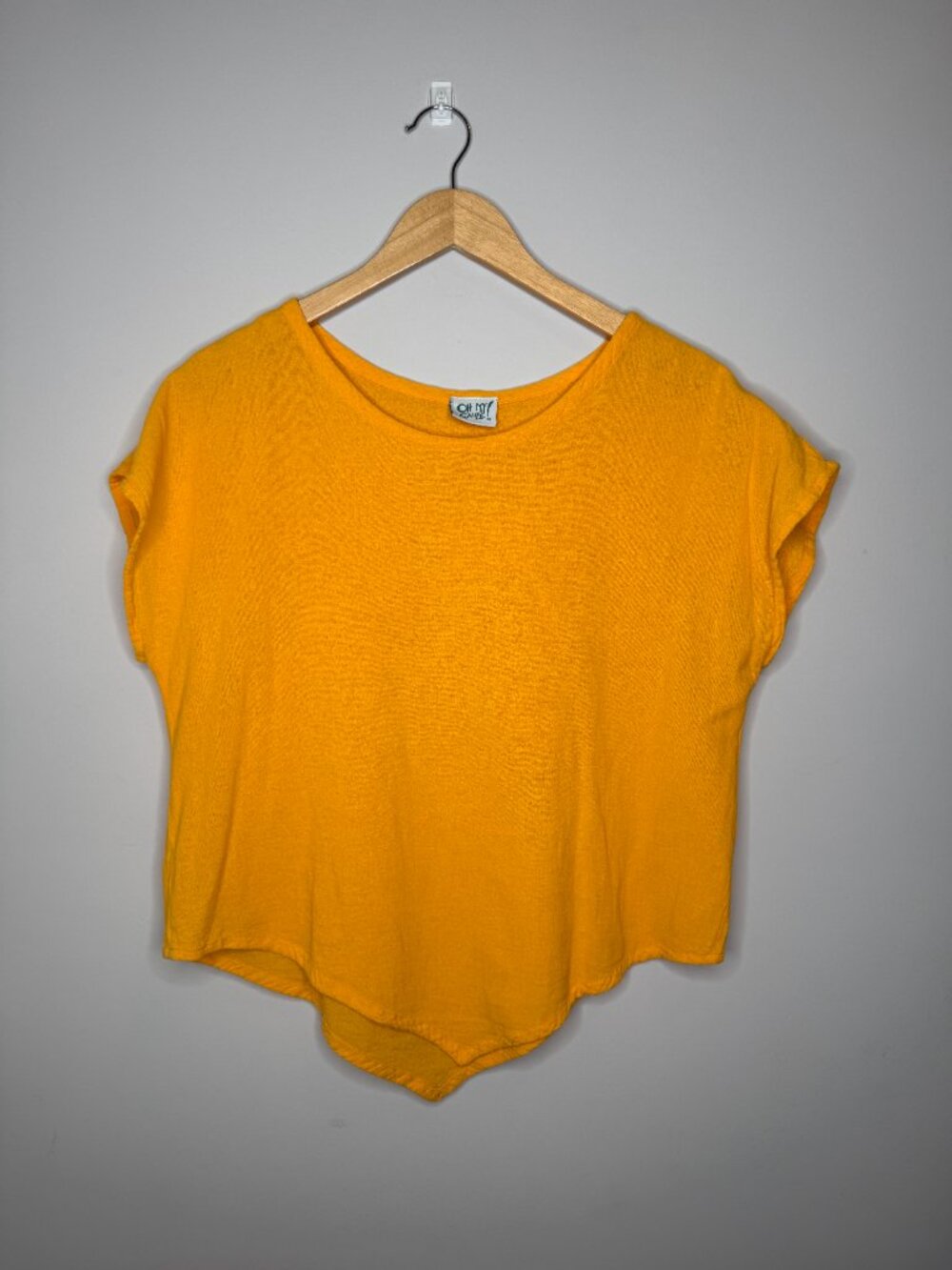 Oh My Gauze Orange Linen Set Womens S Cropped Short Sleeve Shirt Pull On Ankle P - Picture 2 of 10